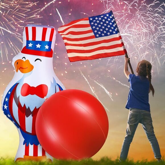 Wettarn 27 Inch 4th of July Inflatables Bowling Set 12 Pack Patriotic (4213) - Picture 6 of 7